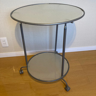 IKEA ラウンドガラステーブル　ローテーブル　コーヒテーブル