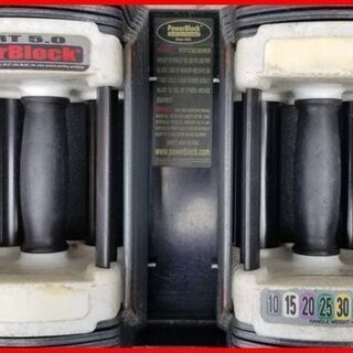 状態良好 POWERBLOCK/パワーブロック SPORT 5.0 可変式ダンベル2個セット 重量(約):23kg×2 専用スタンド付き 手渡し希望/自社配送可能（配送エリアについてお問い合わせください）