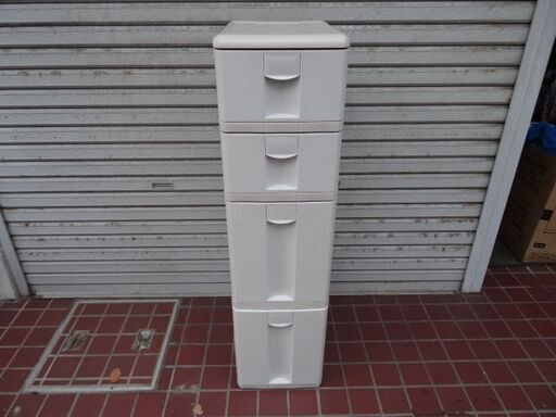 【お買い上げありがとうございました】収納ケース　4段　サイズ約高さ110cm幅29cm奥行き40cm　キャスター付き