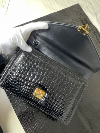 紫③ 【美品】クロコダイル セカンドバッグ - crumiller.com