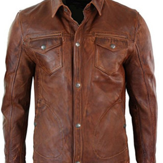羊革シャツ 本革 ライダーバイカーシャツ 羊革ジャケット Real Leather Rider Biker Shirt Jacket7878