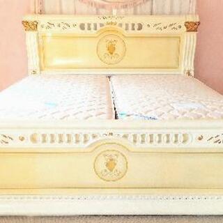 【年末年始特価！】イタリア製 ベッド クイーンサイズベッド エレガント ロココ調 クラシック ヨーロピアン