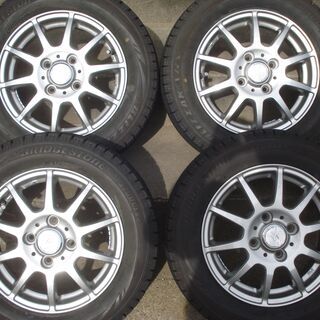 軽自動車スタッドレス　バリ山ブリヂストン155/65R13　アル...