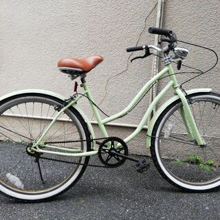 お洒落なビーチ自転車　現状販売　フレーム塗り替えてます LED弾...