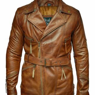 牛革ロングコート 本革 ロングコートジャケット5656