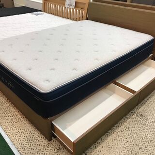 【愛品館八千代店】ニトリ　ダブルベッド　デュアルポケット　②【愛八BD】