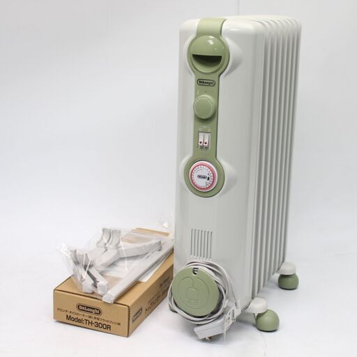 196)【美品】DeLonghi JR0812-GR デロンギ オイルヒーター トップハンガー付き 8～10畳用