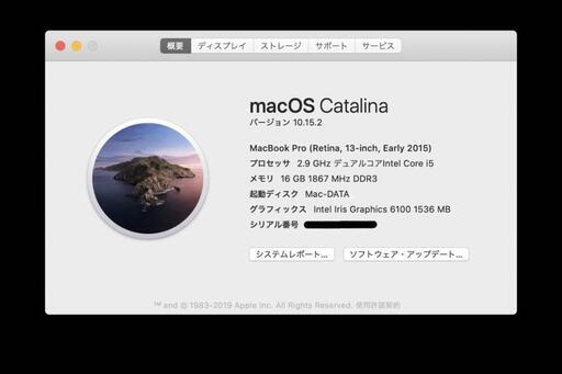 MacBook Pro Retina 13 Early 2015 // RAM 16GB ROM 512GB 英字キーボード
