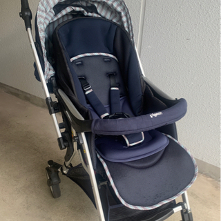 ピジョン プレミアムベビーカー fino(フィーノ) ストライプネイビー