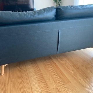 【美品】ニトリ3人掛け革ソファー