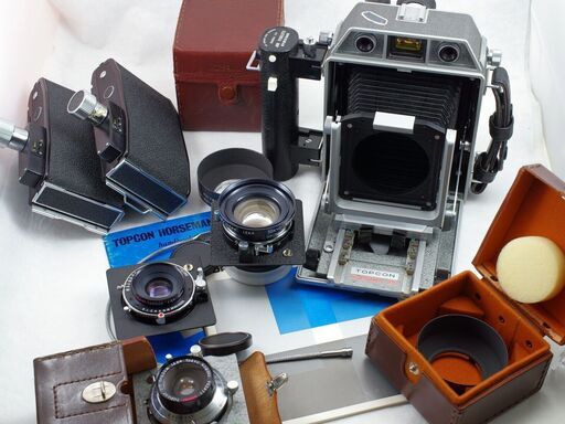トプコン ホースマン 970 フィルムカメラ グリップ、交換レンズ付き