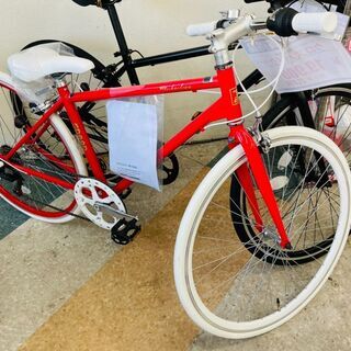 未使用！21Technology 21テクノロジー クロスバイク 700c 6段変速 ピンク