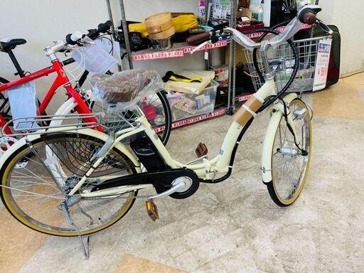 メーカー保証1年！！ 21technology(21テクノロジー)アイボリー 電動アシスト自転車 シマノ製3段変速ギア