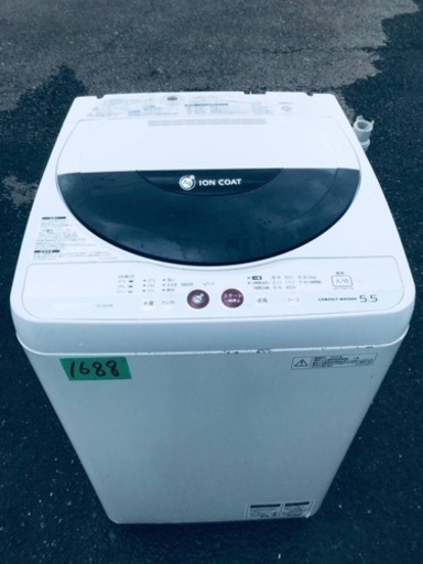 ②1688番 SHARP✨全自動電気洗濯機✨ES-GE55K-B‼️