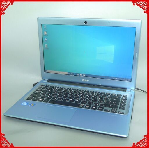 ブルー 青 ノートパソコン 中古良品 14型ワイド acer Aspire V5-431 Celeron 4GB DVDマルチ 無線 カメラ Windows10 Office 即使用可