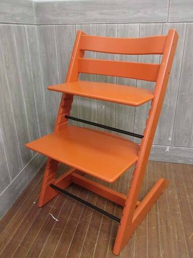 ss2895　ストッケ　トリップトラップチェア　オレンジ　STOKKE　Tripp Trapp　ベビーチェア　ハイチェア　子供椅子　6か月頃から大人まで　高さ調整可　食事用　いす　イス　黄
