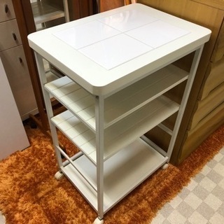 リサイクルサービス八光 田上店】ホワイトキッチンワゴン タイルトップ