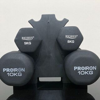 ダンベル10kg×2個、5kg×2個、スタンドセット