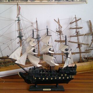 帆船の木製模型　三艘セット（80cm・80cm・45cm）　破損...