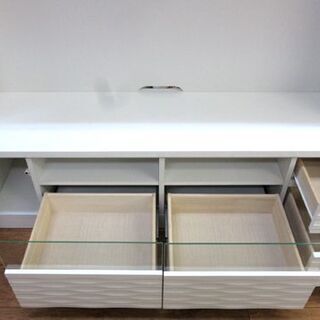 札幌市内近郊限定 ニトリ メイル 壁面収納型 TVボード 幅：約151cm 鏡面 エナメル 収納付き テレビ 収納 札幌市 厚別店 