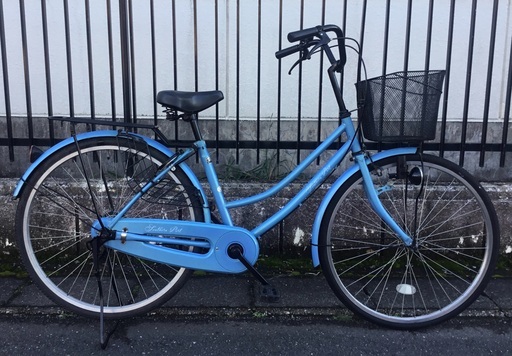 ＜美品車・整備済＞ママチャリ・26インチ自転車・ブルー 鍵付き・整備・お手入れ済・不要自転車無料引取りあり