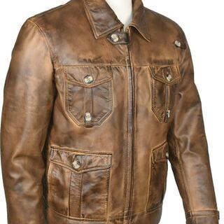 羊革ジャケット 本革 ライダーバイカージャケット 羊革ジャケット ビンテージ・スタイル d666Real Sheep Leather Rider Biker Jacket Vintage Style