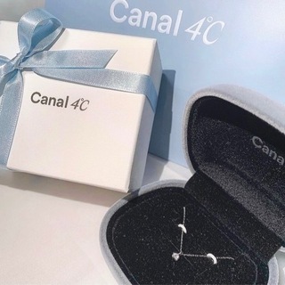 美品 Canal４℃ 10K ホワイトゴールド ダイヤモンドネックレス