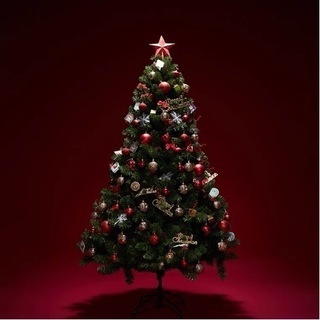 [最後一本」新品180cm高密度クリスマスツリー　LED付き　レッド