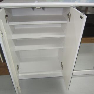 R237 高級感サイドボードミラー付き扉2点セット、幅60cm+80cm 美品
