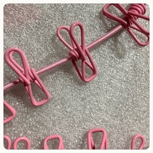 ご購入者様決定꒰未使用꒱洗濯ロープ 185cm 2本 ピンク 中干し 外干し 伸びるロープ