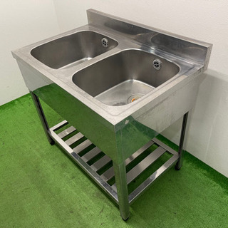 オザキ/OZAKI  業務用　ステンレス　２槽シンク流し台　店舗　飲食店　W９００ｘＤ６００ｘ高さ８００ｍｍ オザキ/OZAKI 業務用 ステンレス 2槽シンク流し台 店舗 飲食店