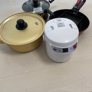 【ネット決済】炊飯器1.5合炊き＋鍋フライパンセット