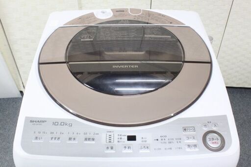 シャープ 全自動洗濯機 穴なしサイクロン洗浄 洗濯10㎏/風乾燥4.0㎏ ES