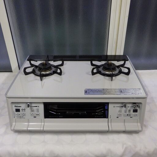 格安！店舗受け渡し可能　パロマ ガステーブル コンロ 2口 PA-A61WCV-L S-series LPガス 2017年 左強火力 ハイパーガラスコート 水無両面焼 ガスコンロ 据置 Paloma
