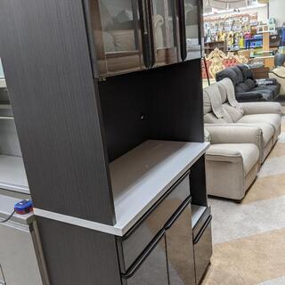 ●2面レンジボード/ダークブラウン/茶色/横幅99cm/奥行43cm/高さ180cm/定価¥48,480