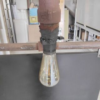 ガス管フレームの黒板看板 LED電球付き インダストリアル シャビー 