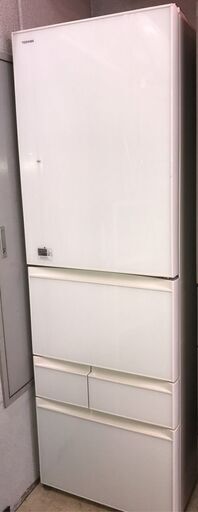☆ 激安！！￥48,800！！＜おすすめ商品！＞TOSHIBA 東芝 410㍑5ドア冷蔵庫 家電 2016年製 GR-417GXVS(ZW)型 幅60cmｘ奥行70cmｘ高さ183cm 【BBJ179】