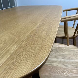 無印良品 オーク材ダイニングテーブルセット テーブル/アームチェア×2/ベンチ 引取希望
