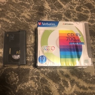 【未使用】CD-RWとVHSテープ