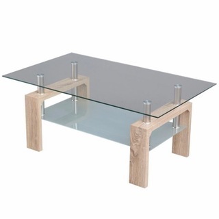 収納棚付き テーブル ガラステーブル センターテーブル