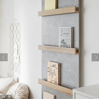 値下げ【新品】幅80cm3枚セット 突っ張り棚 ラック パーティション コンクリート×木目