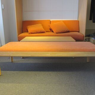 【価格18万】注文設計家具／デザイナー家具 　木製ベンチ／長椅子／ロングスツール　　KAICHI DESIGN／山田佳一朗設計