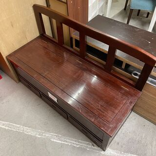 収納付きベンチ　椅子　木製　No.805　【リサイクルショップど...