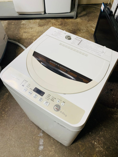 札幌市内配送無料 3ヶ月保証 シャープ 全自動洗濯機 4.5kg ES-GE45R-C 凹み有