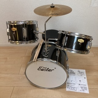 売れました⭐︎Eastar  キッズ　本格ドラムセット　人気色ブラック系