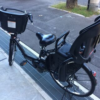 地域限定送料無料 バッテリー新品 ヤマハ キッス 三人乗り 子供乗せ 黒