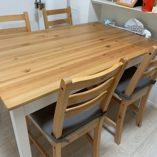【ネット決済】IKEA レールハムン　ダイニングテーブル・椅子4脚付き