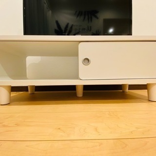 【ネット決済】TVボード 白×ウッド