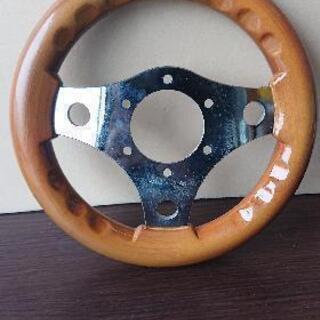 【美品】 23.5パイ丸穴小径ウッドステアリング
