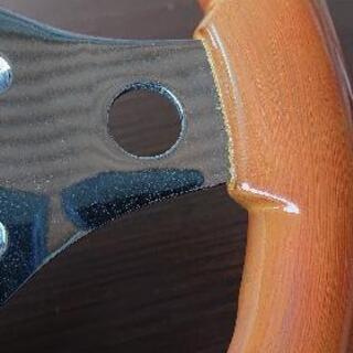 【美品】 23.5パイ丸穴小径ウッドステアリング
